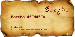 Bartha Ádám névjegykártya