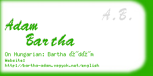 adam bartha business card
